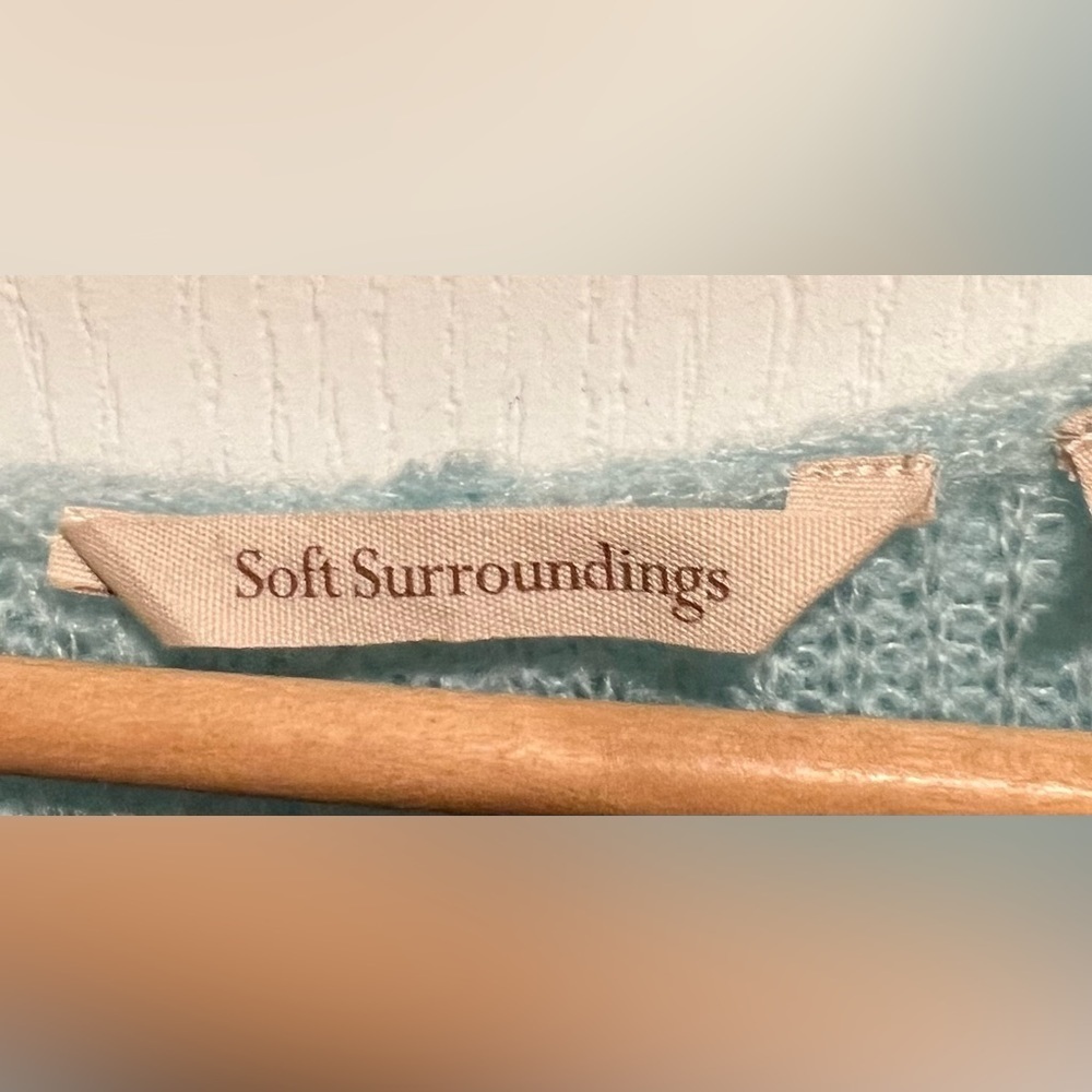 Soft Surroundings Lessie Button Duster Cardigan Sweater Hooded Size small EUC - Picture 3 of 4